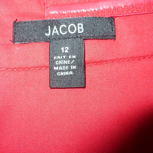 DESIGNER - JACOB RED STRAPLESS COCKTAIL DRESS - Picture 4 of 4